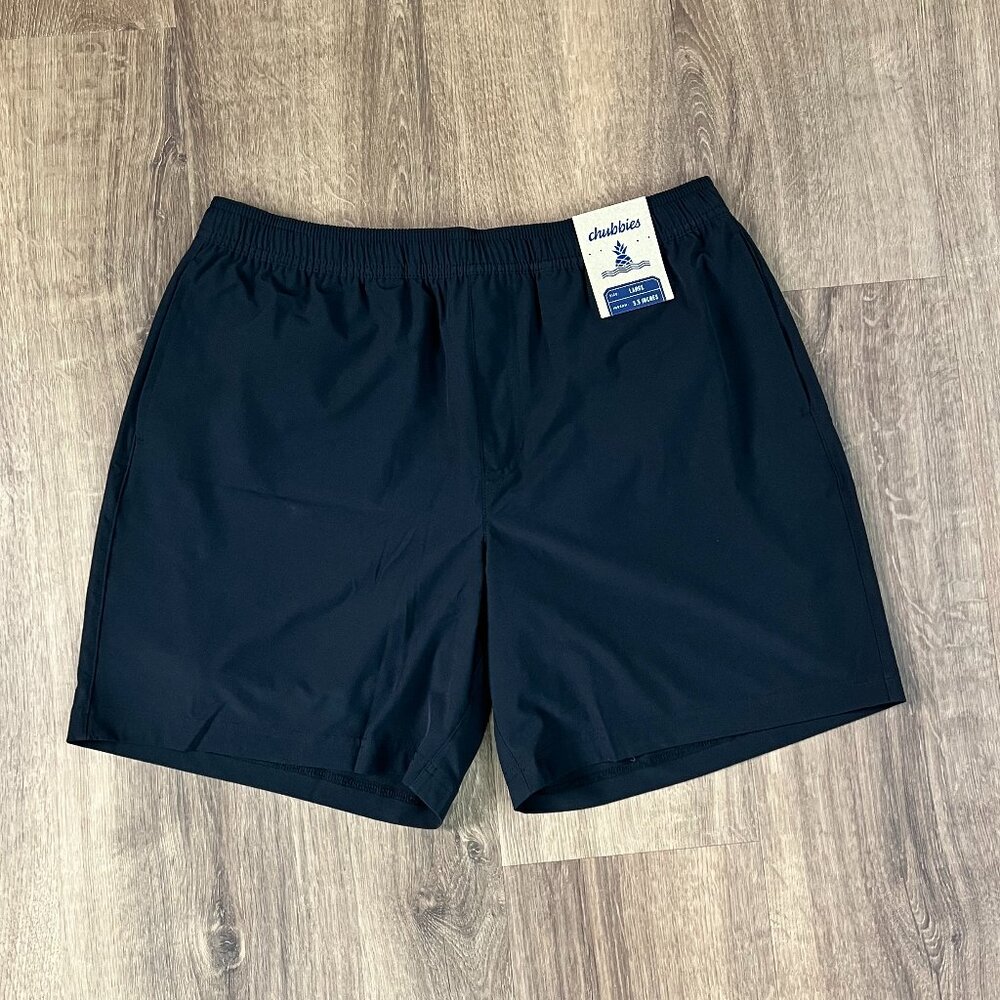 NEW Chubbies The Secret Agents Athlounger Black Workout Sport Shorts Sz L - Picture 2 of 11